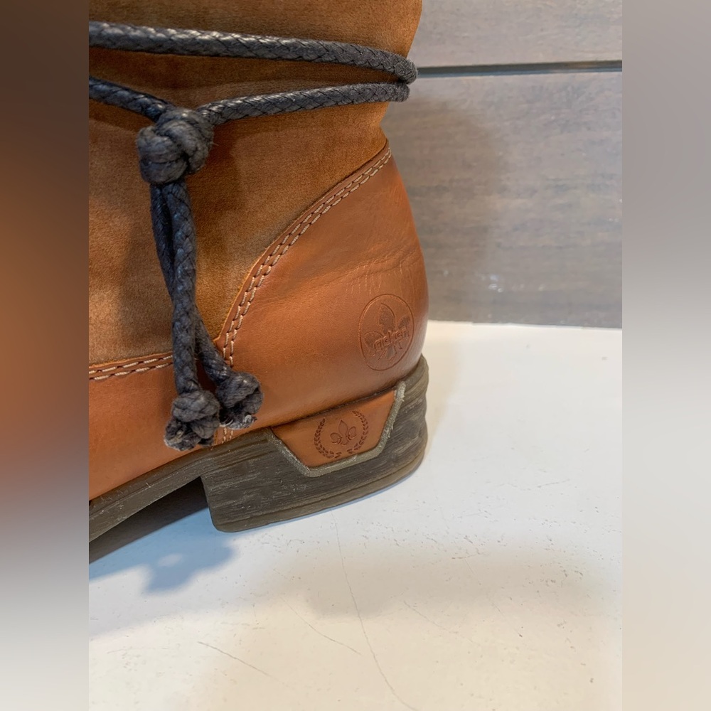 Rieker Fee 88 Womens Ankle Boot Brown Size 8.5 Leather Western Casual Preppy - Picture 5 of 10